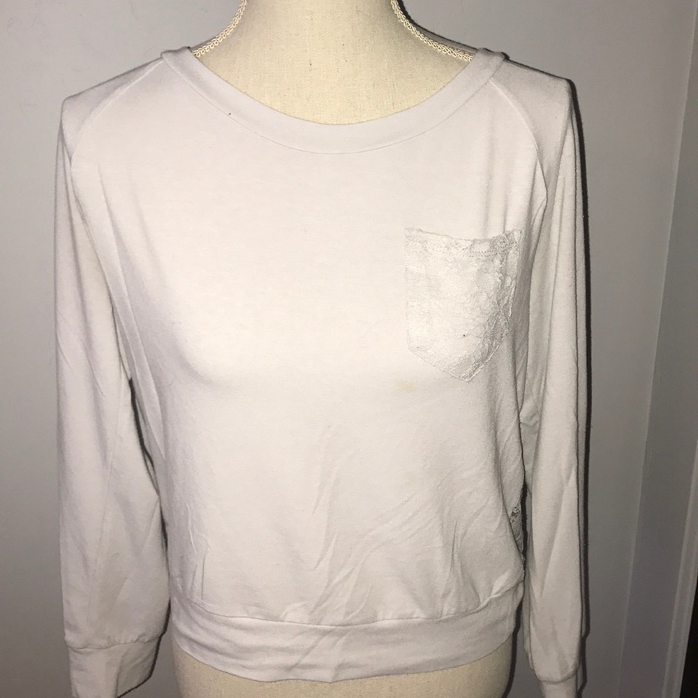 long sleeve light gray lace t-shirt